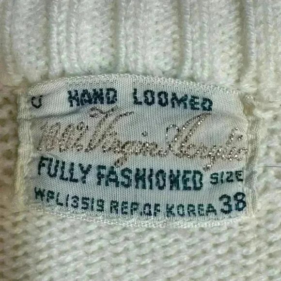 Vintage 100% Acrylic Button Down Cardigan Creamy Ivory Opaque Flat Buttons Sz 38 - Picture 3 of 12